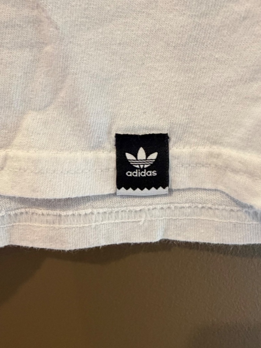 Adidas White Long Sleeve with Print on front and sleeves, Size Large - Picture 4 of 8